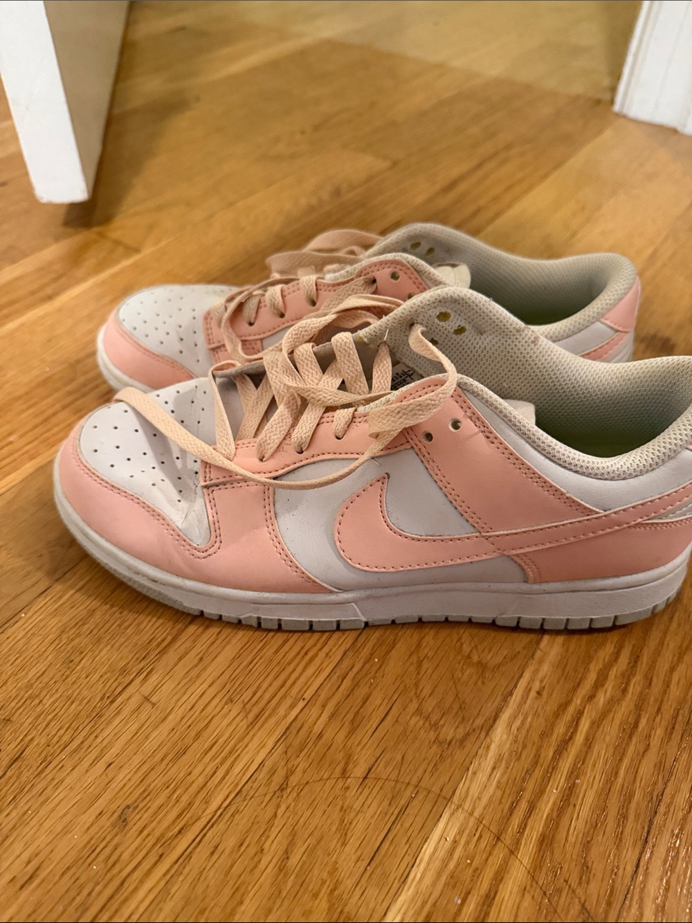 Nike Women's Pink and White Nike Dunk